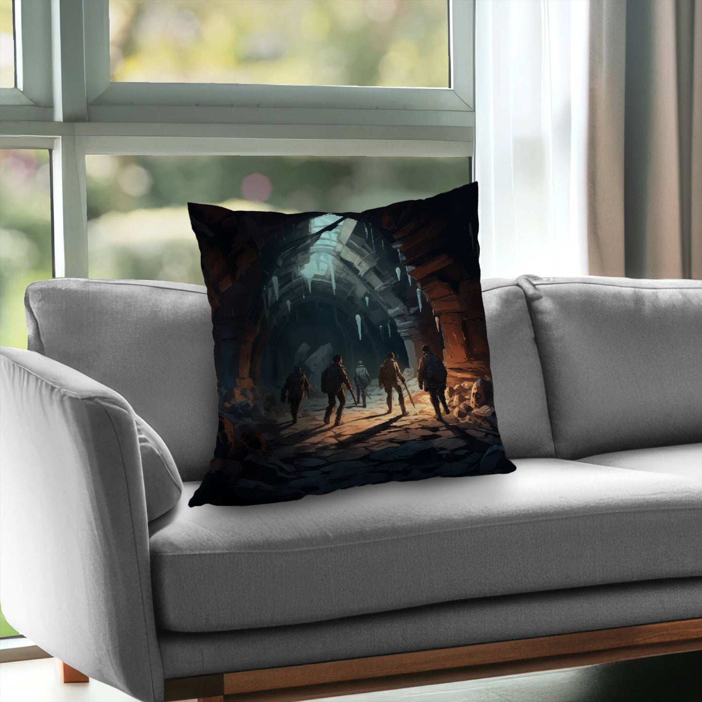 Blocked path - Throw pillow - Print on demand