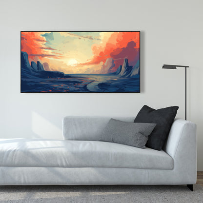 Finally Light - Orange Framed Canvas for Home Decor