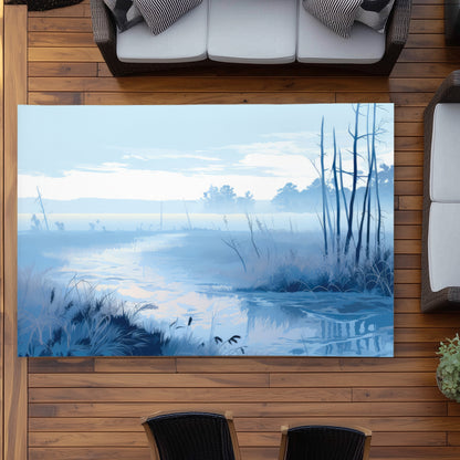 Cold Swamp Gray Outdoor Area Rug | Stylish Home Decor