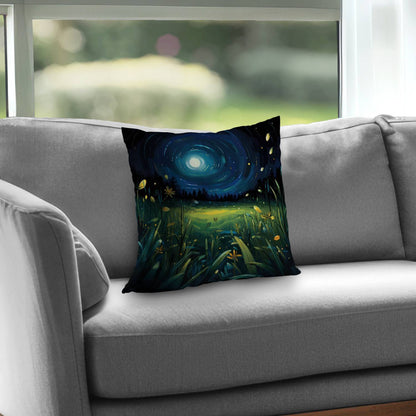 Between Grass Blades Black Poly Twill Throw Pillow - Decor