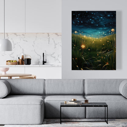 The Night Sky - Orange Canvas Home Decor | Modern Wall Art
