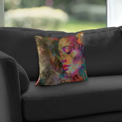 Grunge Look Poly Twill Throw Pillow - Stylish Home Decor