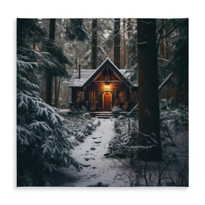The lone cabin - Brown indoor outdoor tablecloth for decor