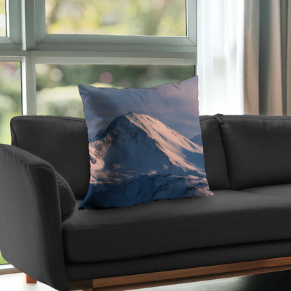 Icy Peaks - White Poly Twill Throw Pillow Insert for Decor