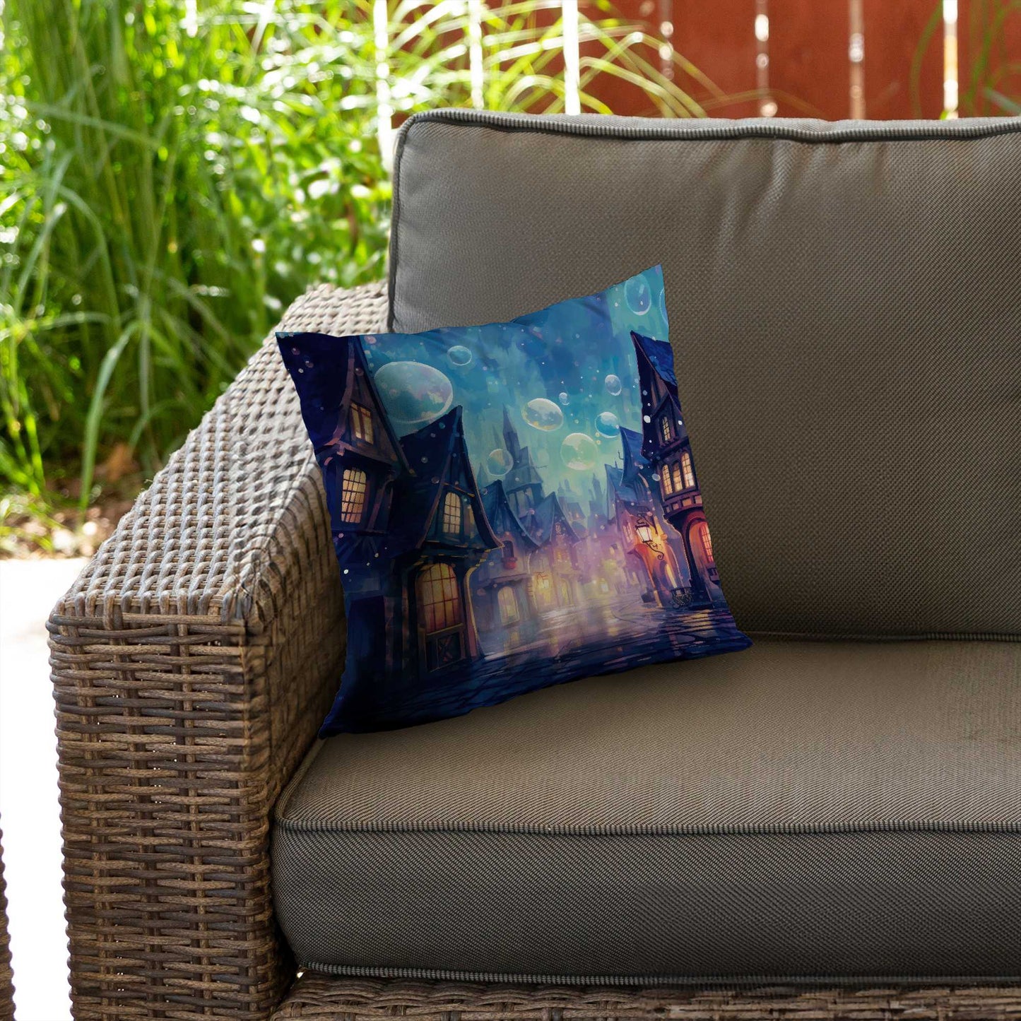 Coussin décoratif Bubble ville en sergé de polyester - Décoration d'intérieur élégante
