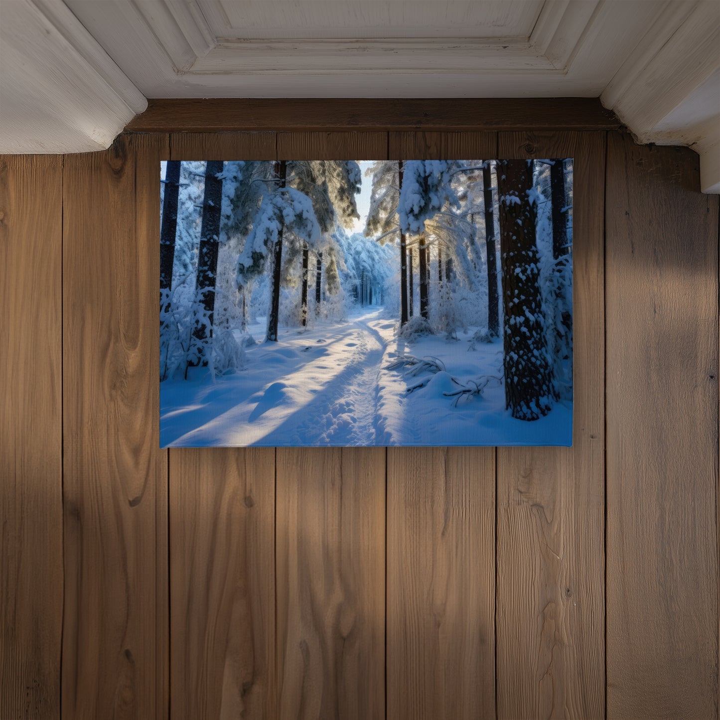 Snowy Path White Indoor Outdoor Door Mat | Home Decor