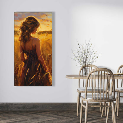 Warm Field - Yellow Framed Canvas for Home Decor | Art Print