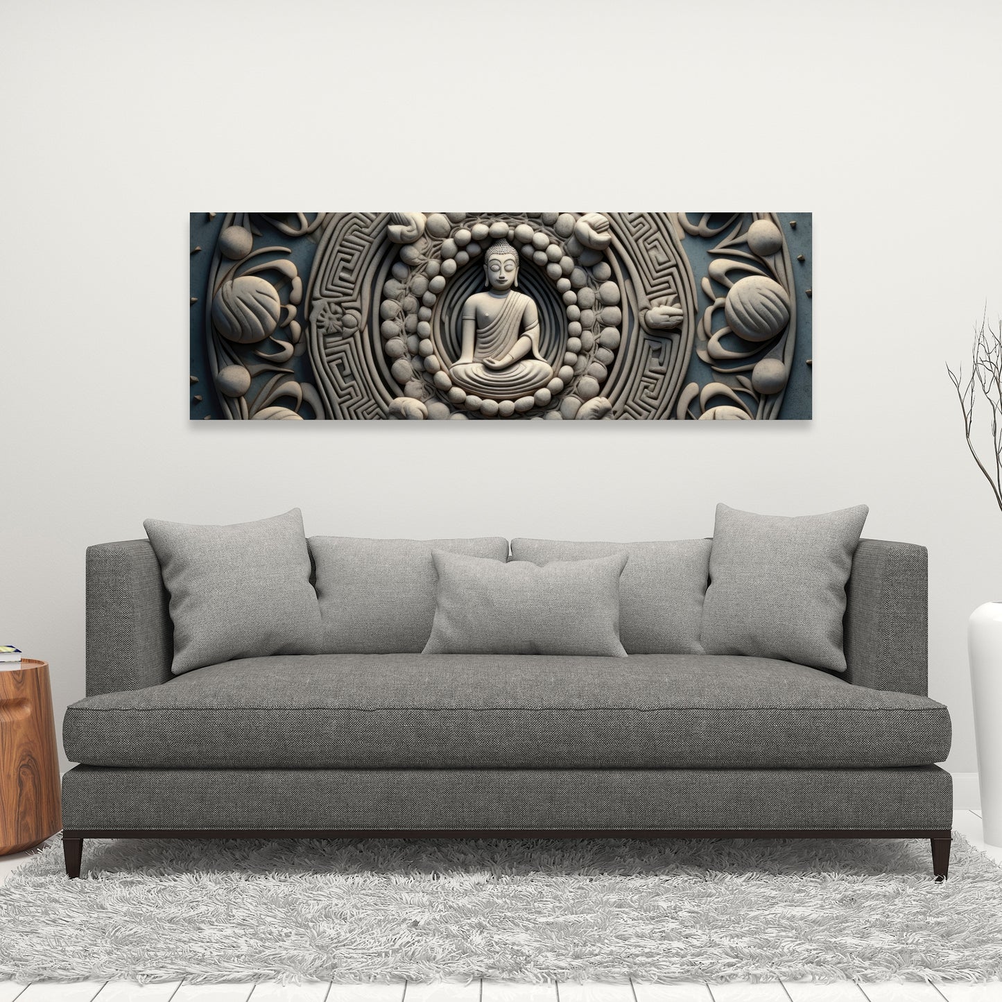 Spiritual Peace - White Canvas Home Decor | Tranquil Art
