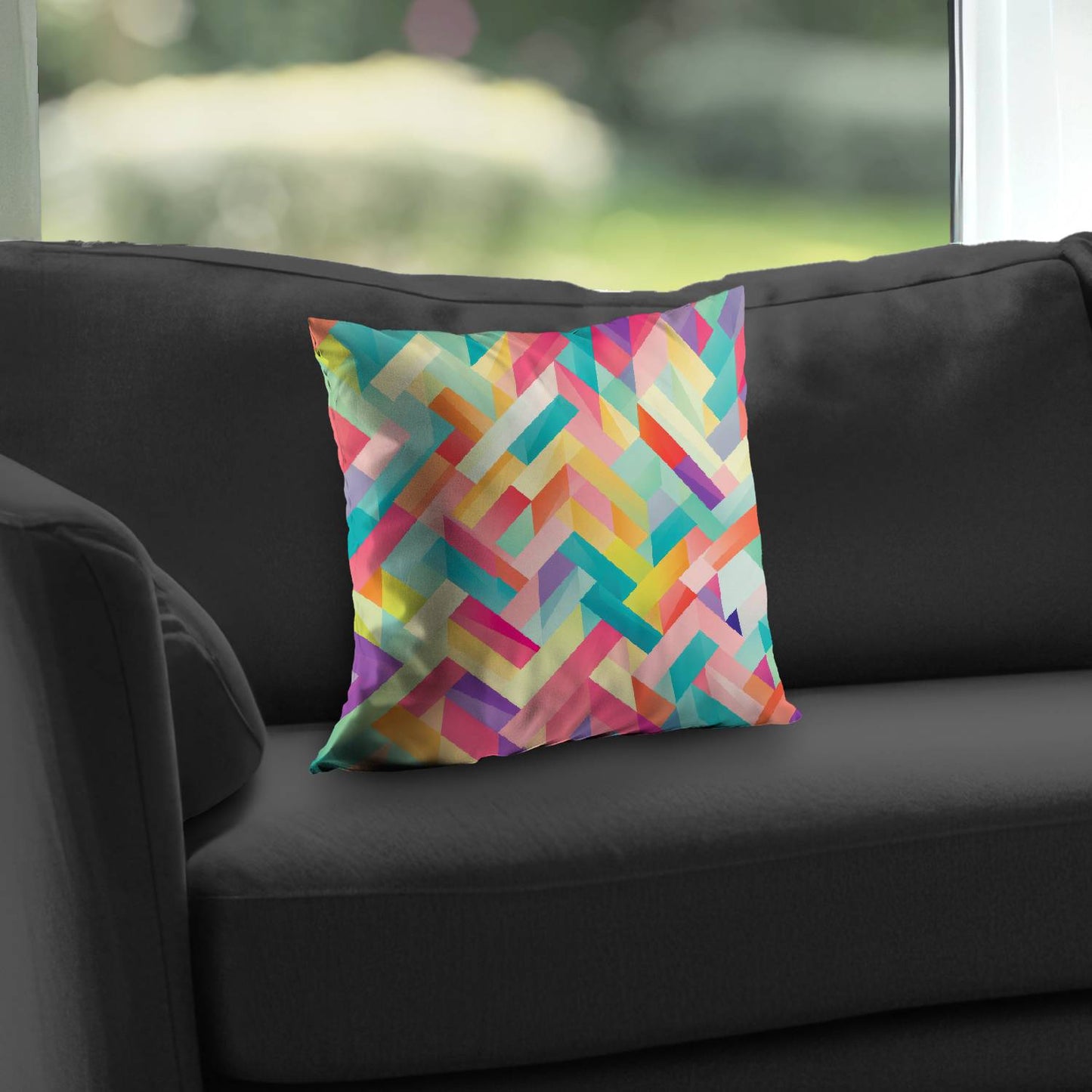 Stripe harmony - Throw pillow - Print on demand