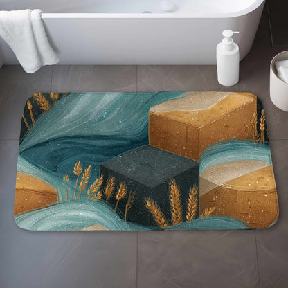 Tapis de bain Golden Harvest Flow | Un accent décoratif élégant pour la maison