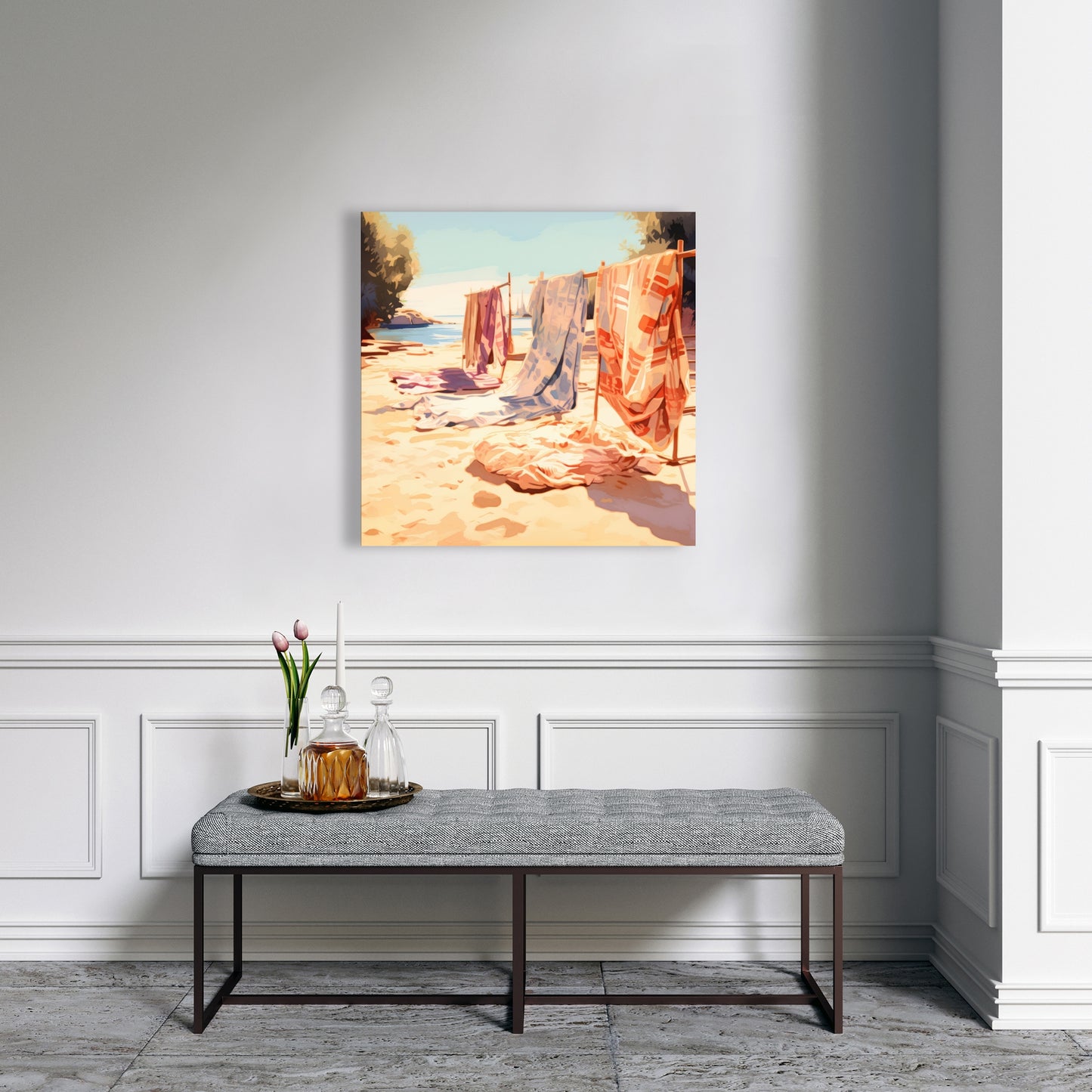 Warm Sands - Blue Canvas Art | Stylish Wall Art