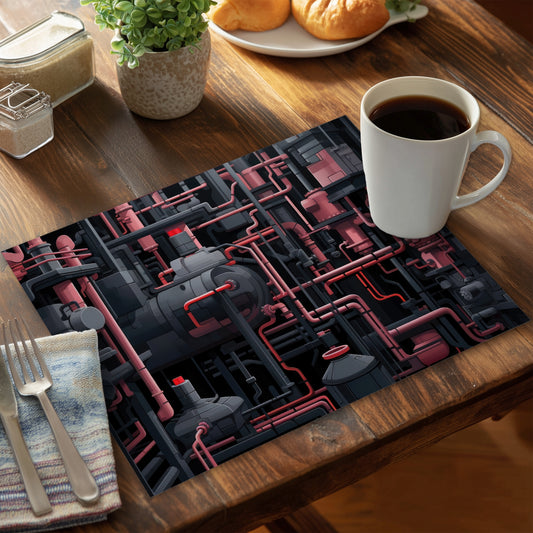Dark Pipes Gray Polyester Placemat | Stylish Home Decor