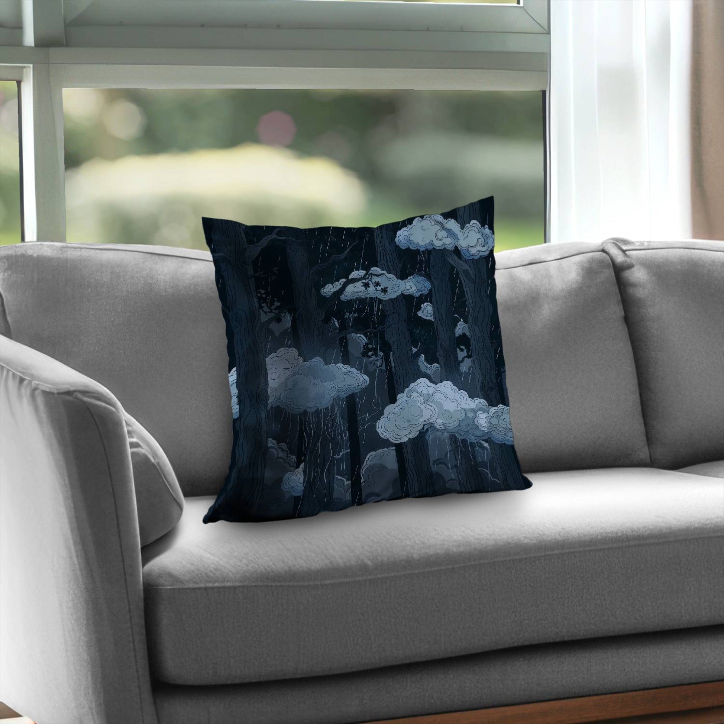 Sneeky clouds - Throw pillow - Print on demand