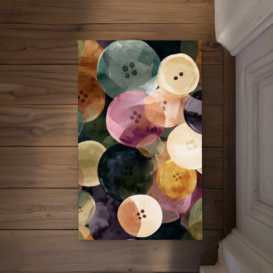 Colorful Button Dance Indoor Outdoor Door Mat Home Decor