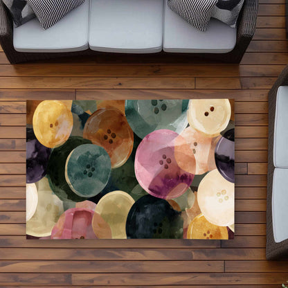 Tapis d'extérieur coloré avec motif « boutons dansants » pour la décoration intérieure