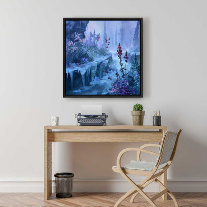 Valley of Ice - Gray Framed Canvas for Elegant Home Decor