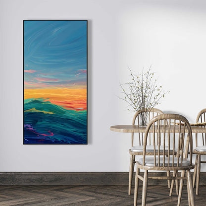 Watercolors Red Framed Canvas - Stylish Home Decor Accent