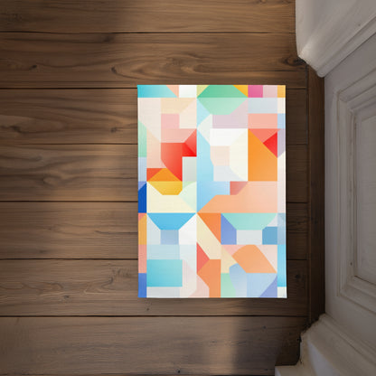 Geometric Cadence Blue Indoor Outdoor Door Mat | Home Decor