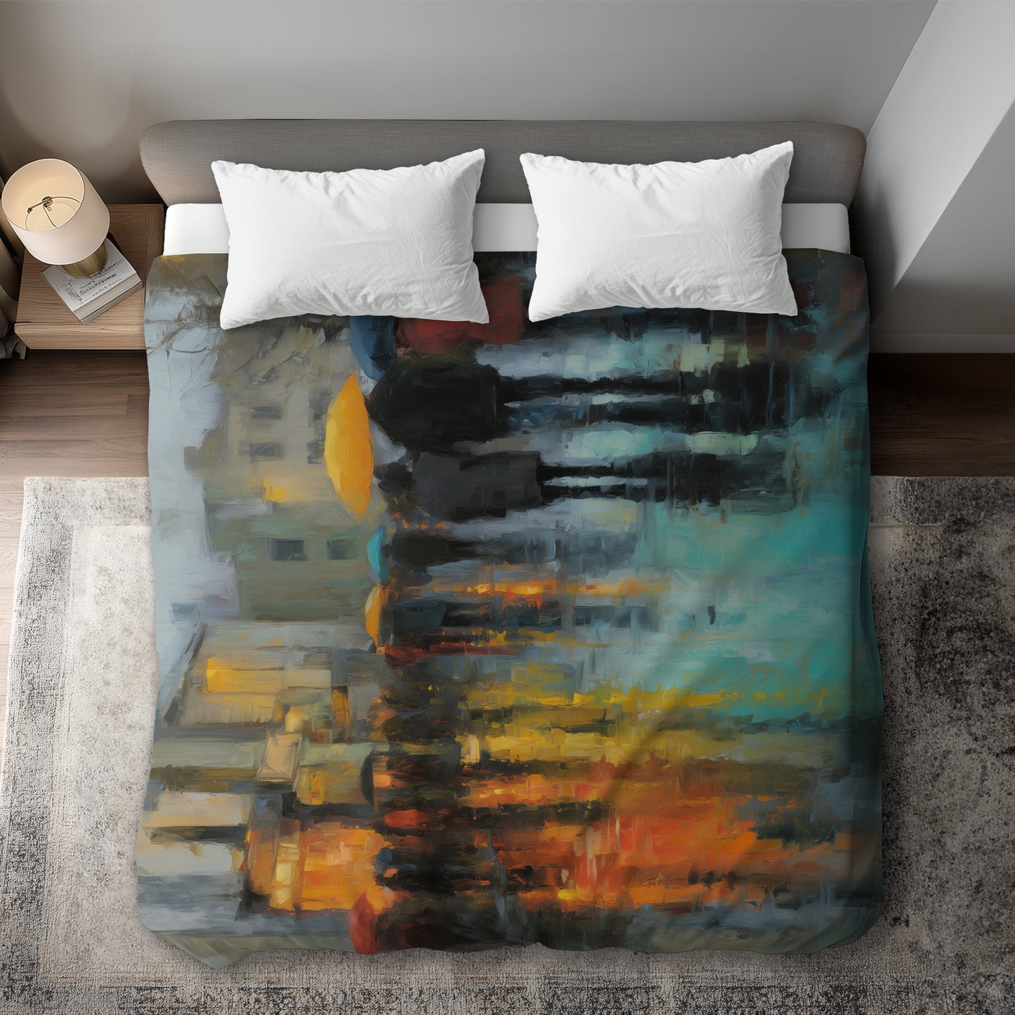 Housse de Couette Jour de Pluie | Linge de Lit Déco Maison Douillette