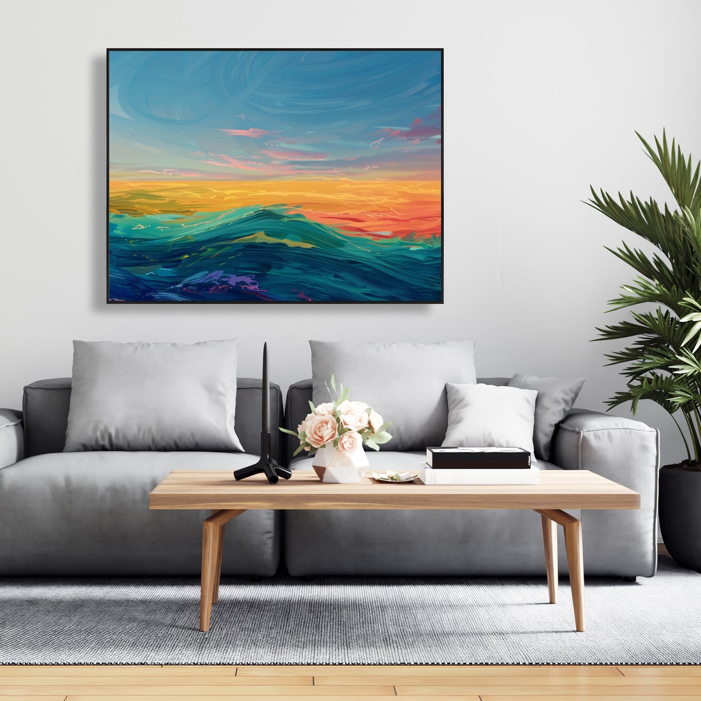 Watercolors - Framed Canvas - Print on demand