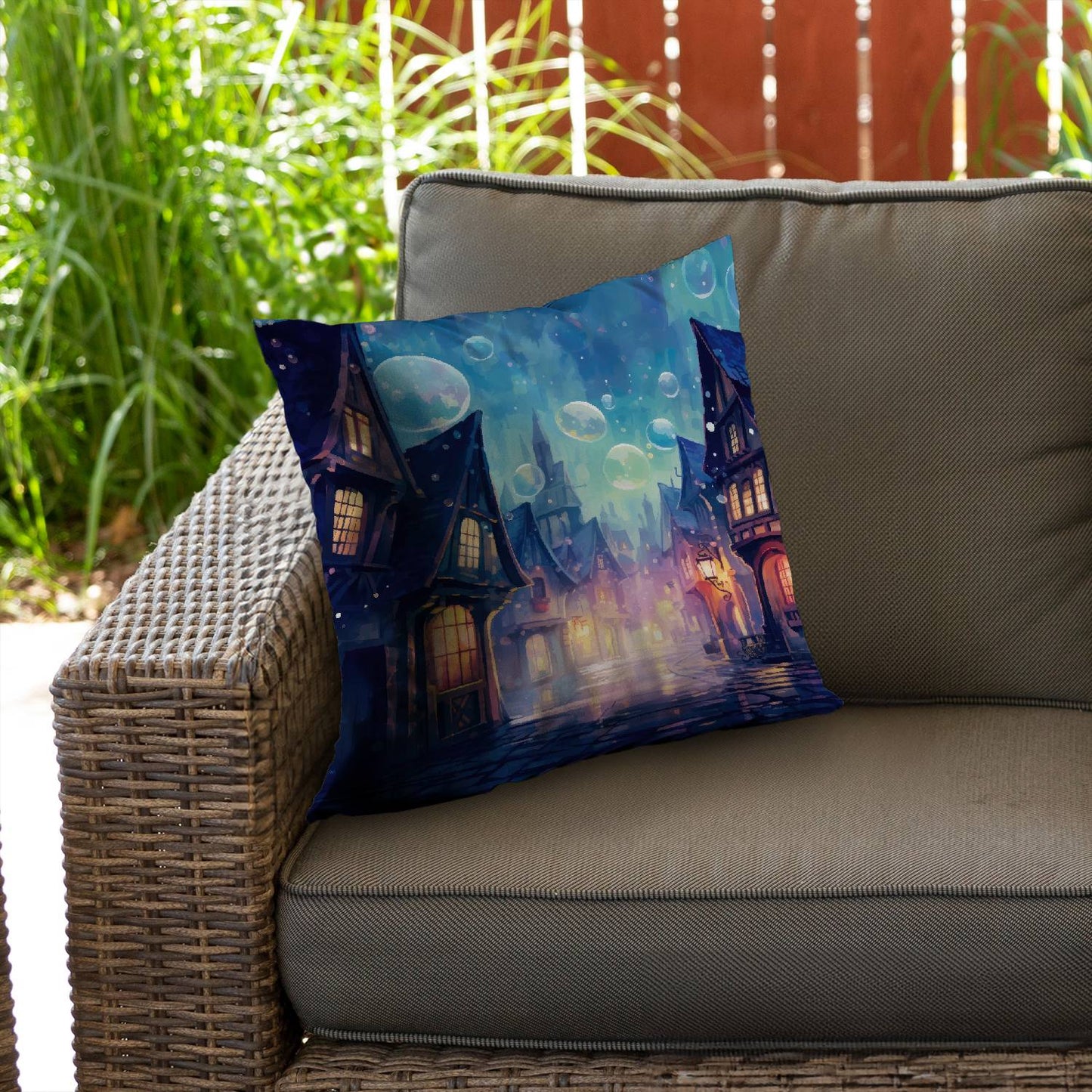 Bubble ville - Throw pillow - Print on demand