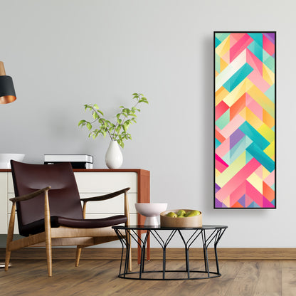 Stripe Harmony - Orange Framed Canvas for Home Decor