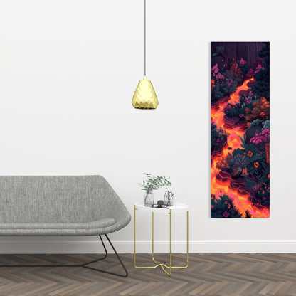Flowing magma - Black canvas home decor art piece