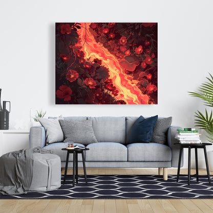 Seering Flowerbed - Black Canvas Decor Art | Stylish Design