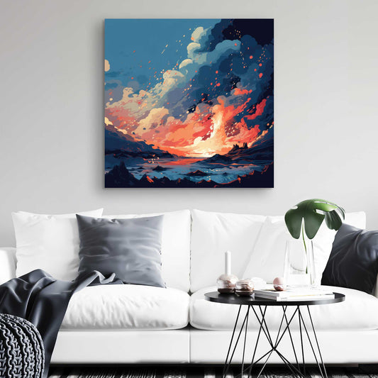 Magma Does Not Wait - Orange Canvas for Home Decor