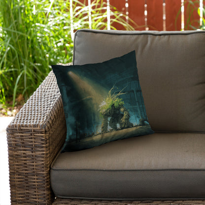 Coussin décoratif Golem en sergé turquoise | Garniture décorative
