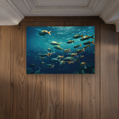 Shallow swim Green Indoor Outdoor Door Mat | Home Decor