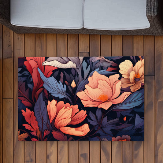 Blooming Uninterrupted - Orange Outdoor Area Rug for Home Decor