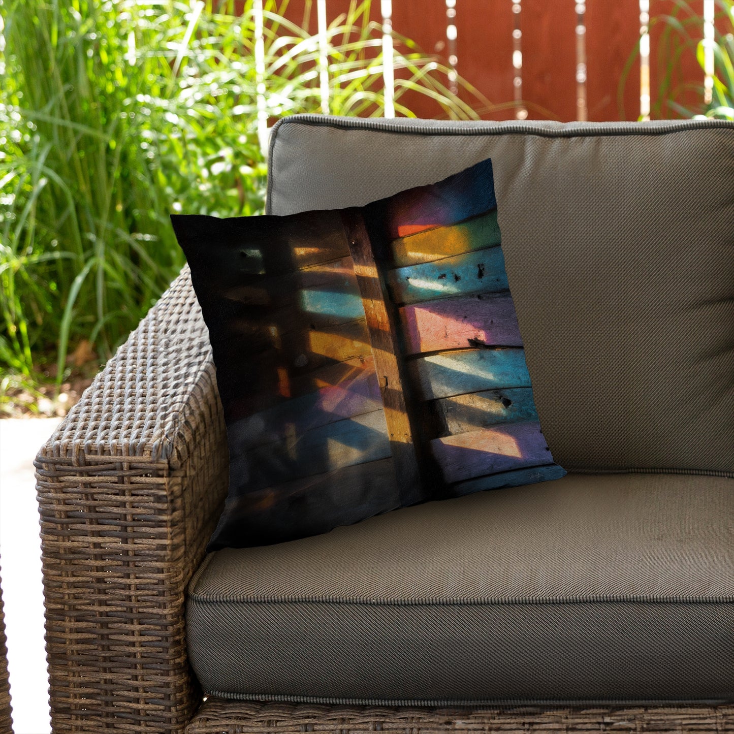 Casting Rainbows Poly Twill Throw Pillow | Home Decor Accent