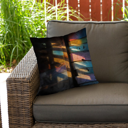 Casting Rainbows Poly Twill Throw Pillow | Home Decor Accent