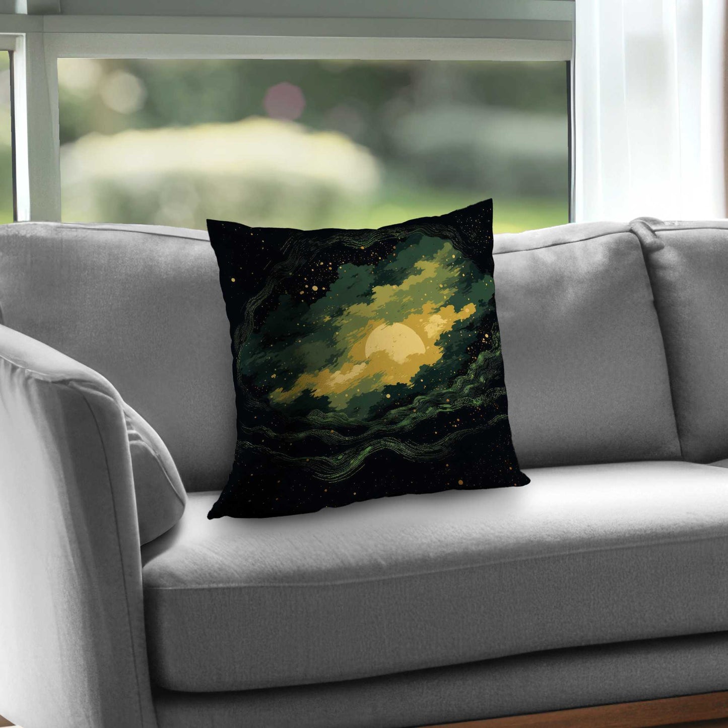 Cloudy Star Yellow Poly Twill Throw Pillow Insert | Decor