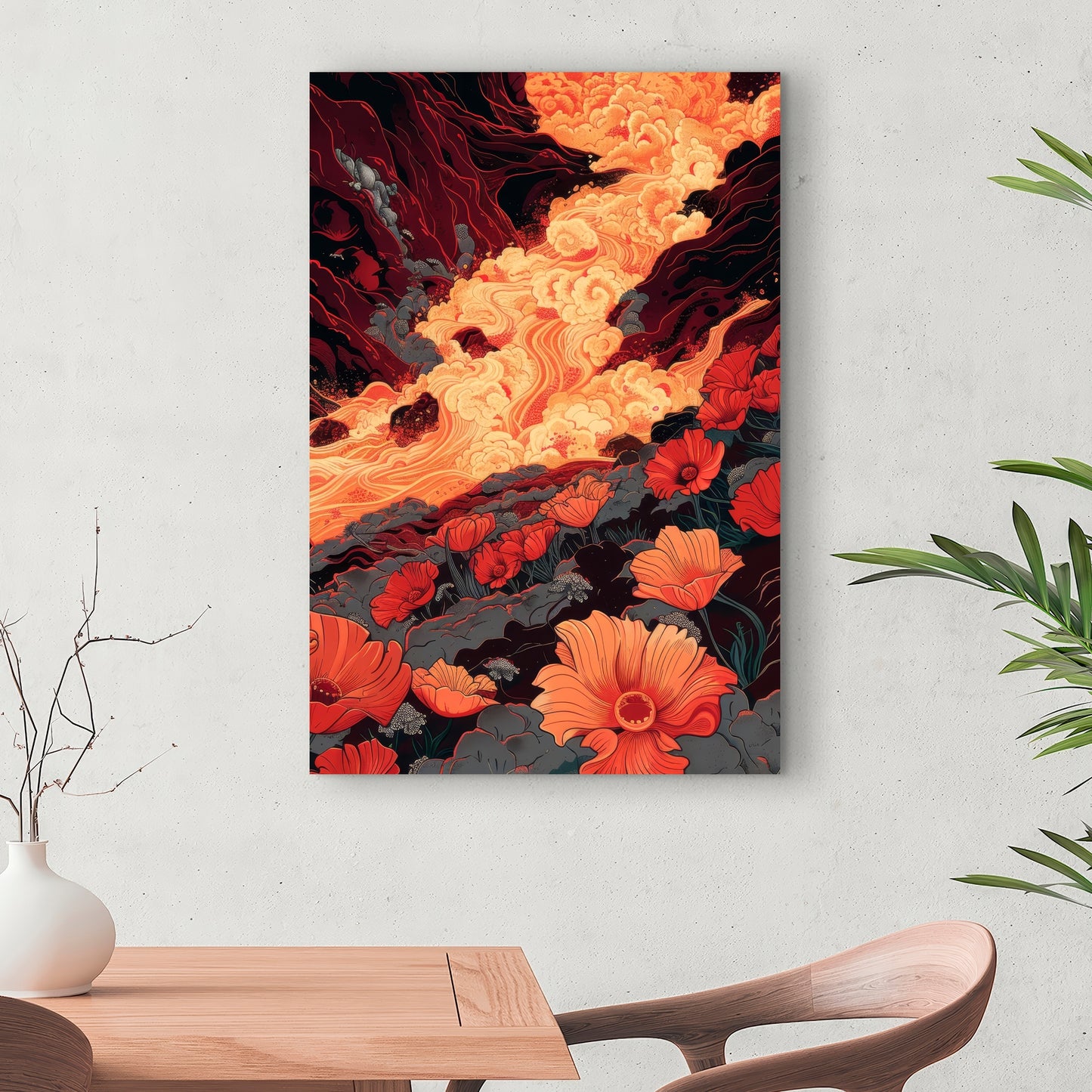 The Big Burn - Black Canvas Home Decor Art | Modern Wall Piece