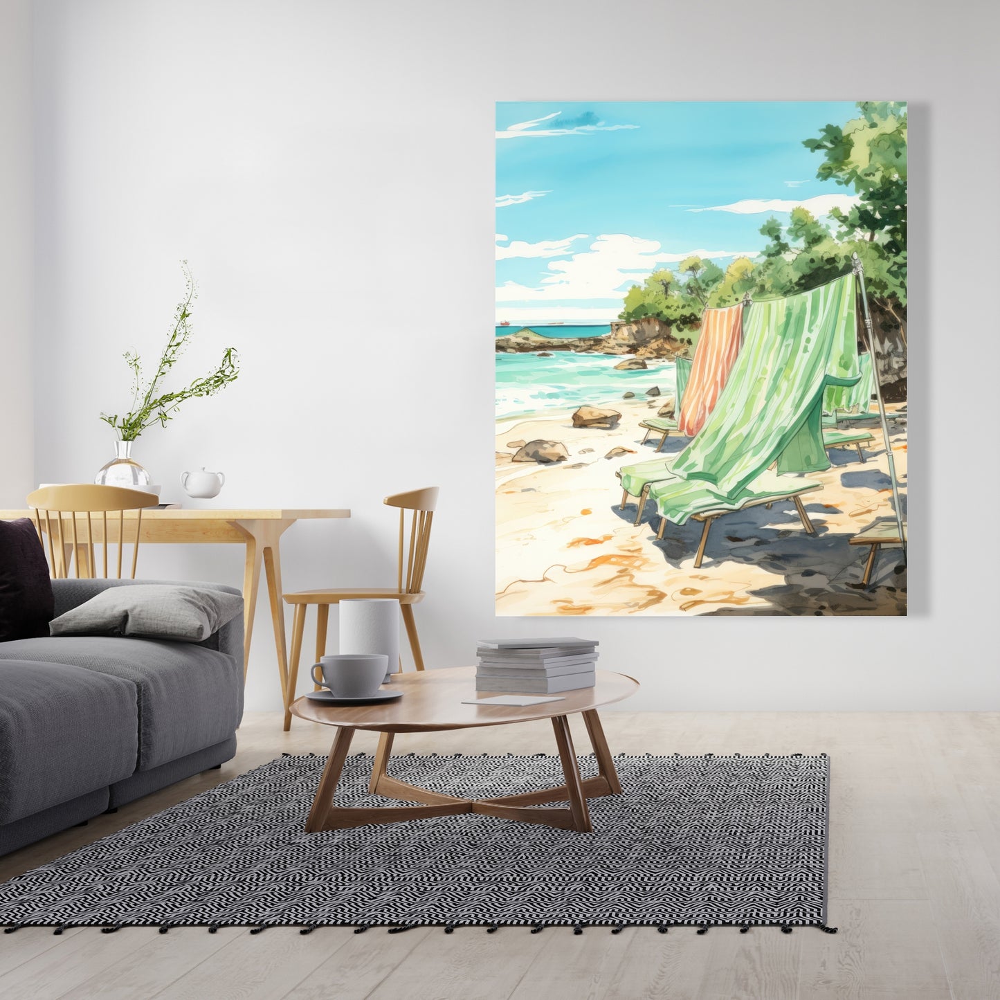 Beach Calm - Turquoise Canvas Wall Art for Home Decor