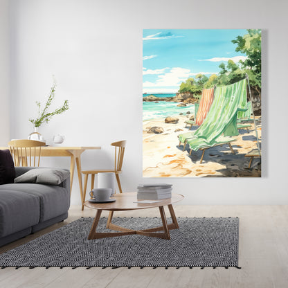 Beach Calm - Turquoise Canvas Wall Art for Home Decor