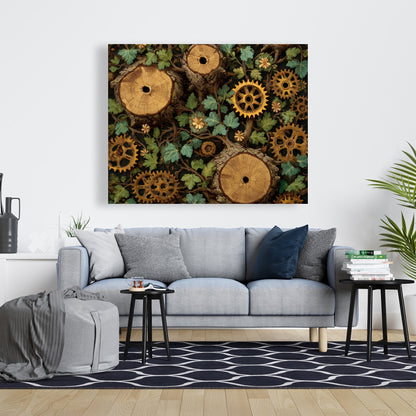 Hiding gears - 24"x24" Canvas