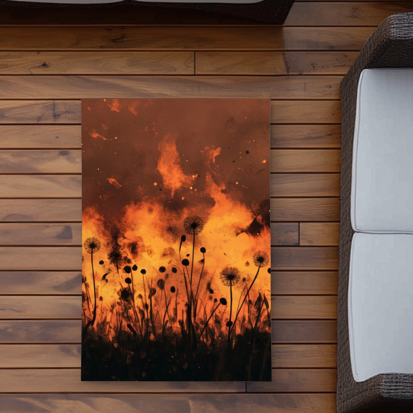 Ablaze Black Outdoor Area Rug - Stylish Home Decor Accent