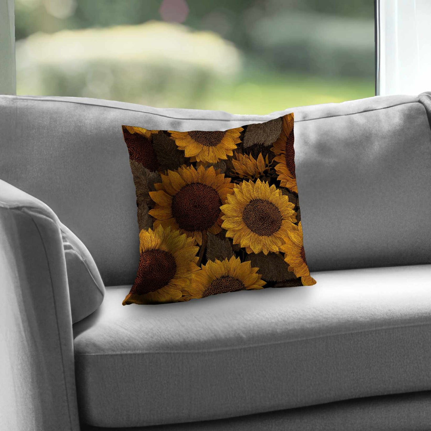 Golden Glow Blooms Throw Pillow - Stylish Home Decor Cushion