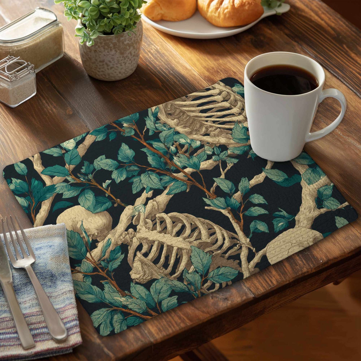 Sticks and Skulls Braided Placemat | Stylish Home Decor