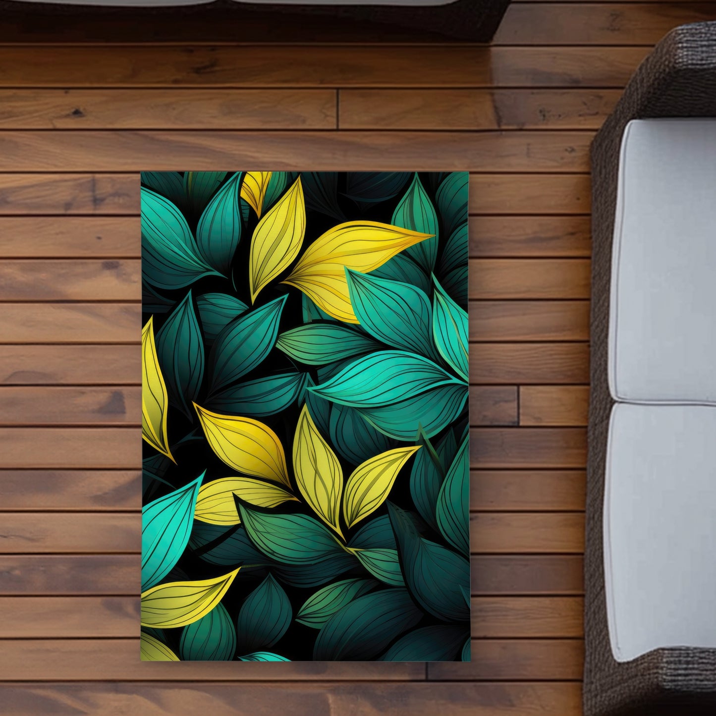 Potent Aroma Turquoise Outdoor Area Rug for Home Decor