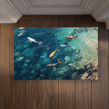 Tapis de porte intérieur/extérieur Swim Ahead – Décoration d'intérieur élégante