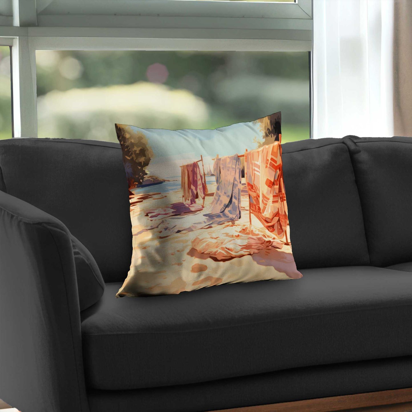 Warm Sands Poly Twill Throw Pillow - Cozy Home Decor Accent