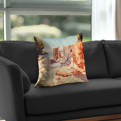 Warm Sands Poly Twill Throw Pillow - Cozy Home Decor Accent