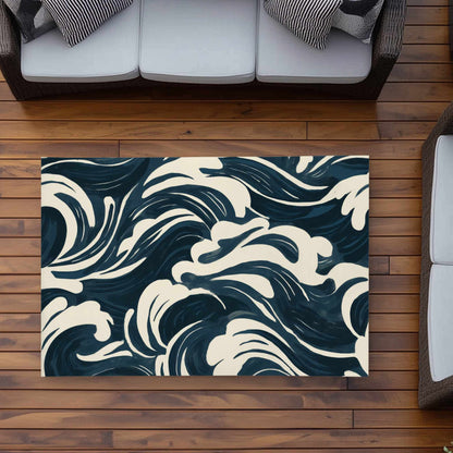 Tapis d'extérieur Midnight Ocean Flow | Accessoire de décoration élégant pour la maison