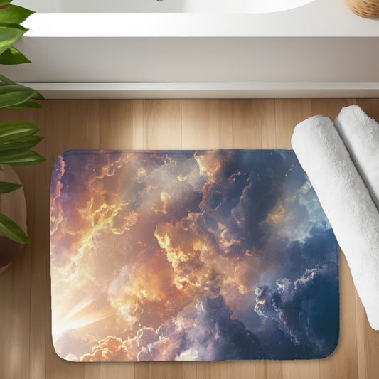 Piercing Light Blue Bath Mat - Stylish Home Decor Essential