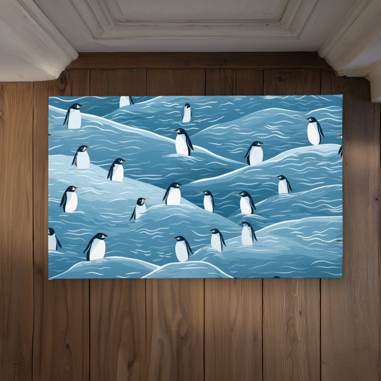 Penguins Wandering Indoor Outdoor Door Mat - Home Decor