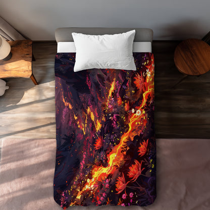 Bloom and eruption - 88"x88" Duvet Cover